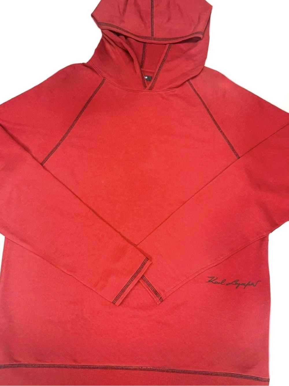 Karl Lagerfeld Brick Red Crewneck Pullover hoodie